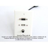 Placa Tapa VGA + USB 2.0 + Audio Jack 3.5 mm ABS